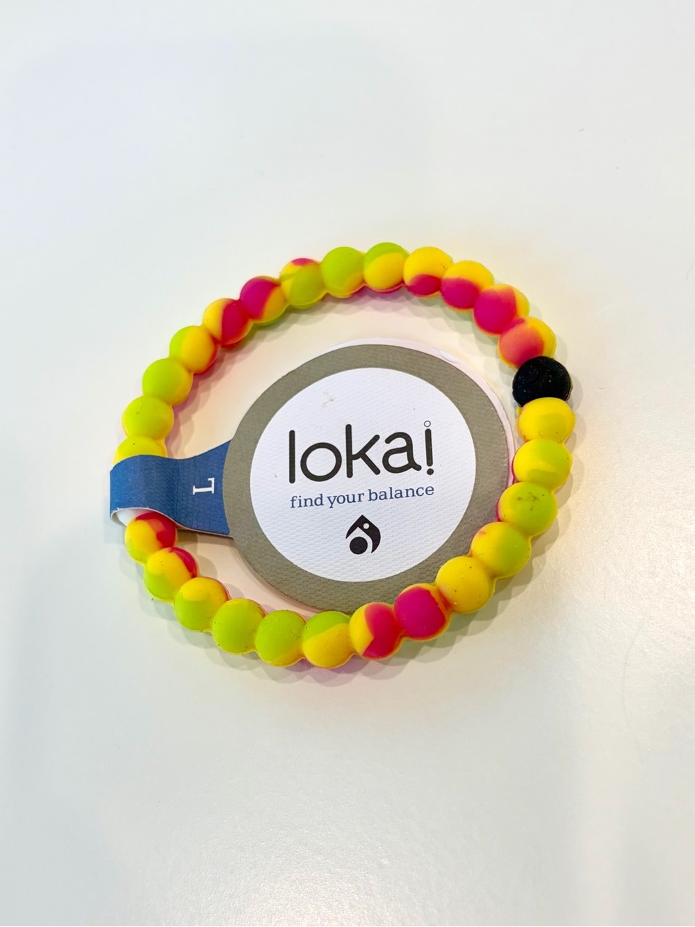 Lokai Classic Bracelet Neon Marbled Pink Yellow and Green
